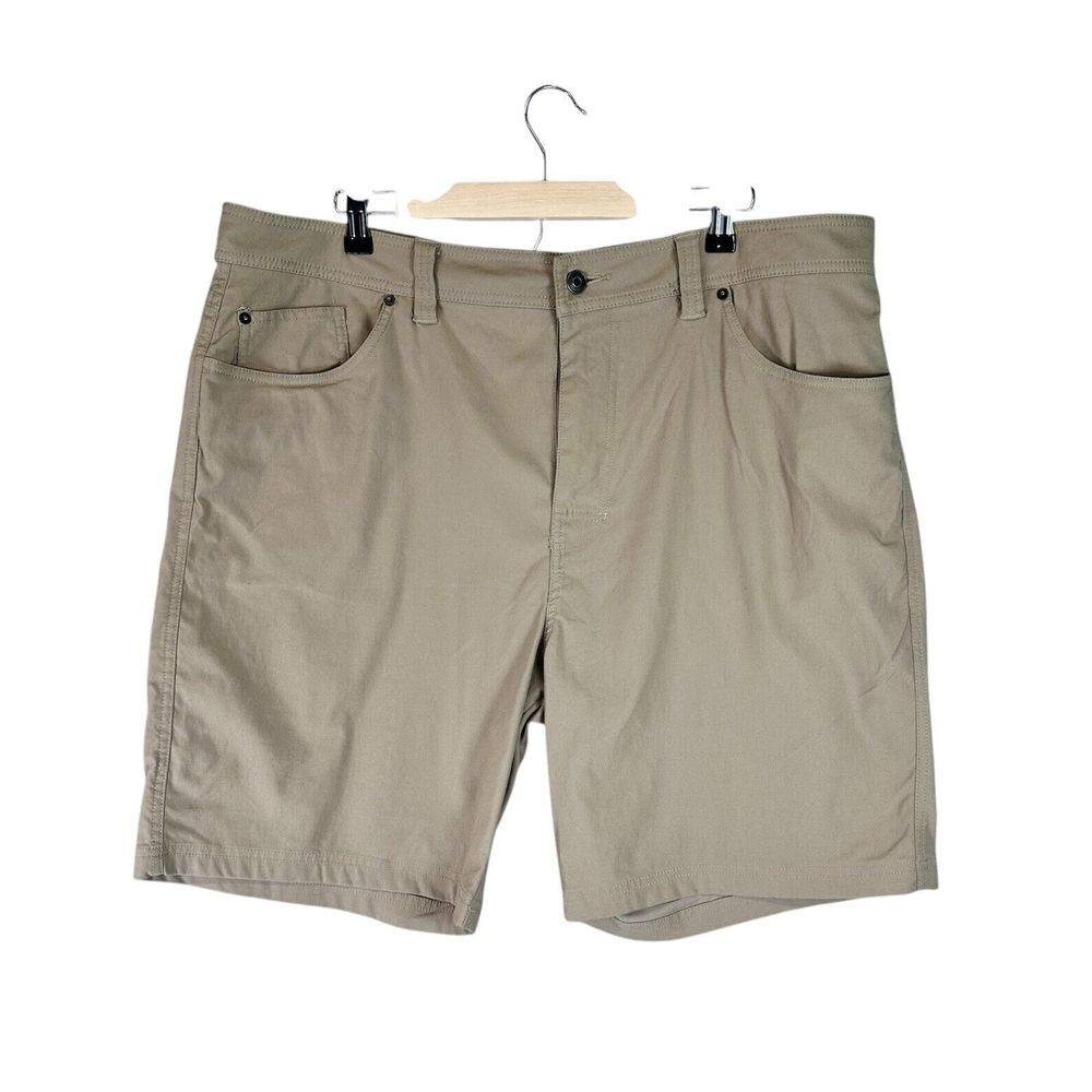 pRana Shorts Mens‎ 40 Brown 8" Inseam Outdoors Nylon Stretch Khaki Hiking Chino